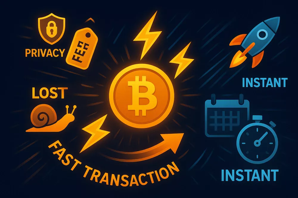 Bitcoin and cryptocurrency advantages for bookmaker transactions showing speed, low fees and privacy benefits compared to traditional banking