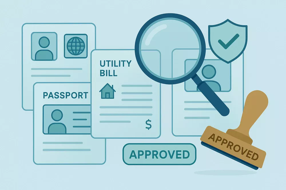 KYC verification process showing required identity documents, proof of address and payment method verification for bookmaker withdrawals