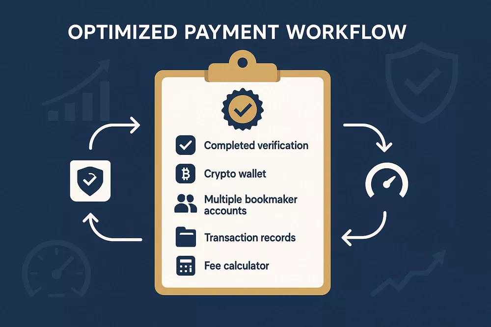 Strategic approach to optimizing bookmaker payment methods including verification, cryptocurrency usage and transaction management